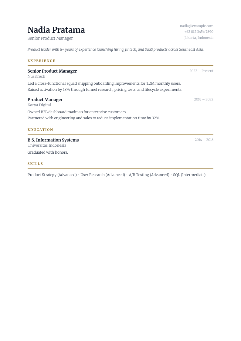 The Ledger template preview