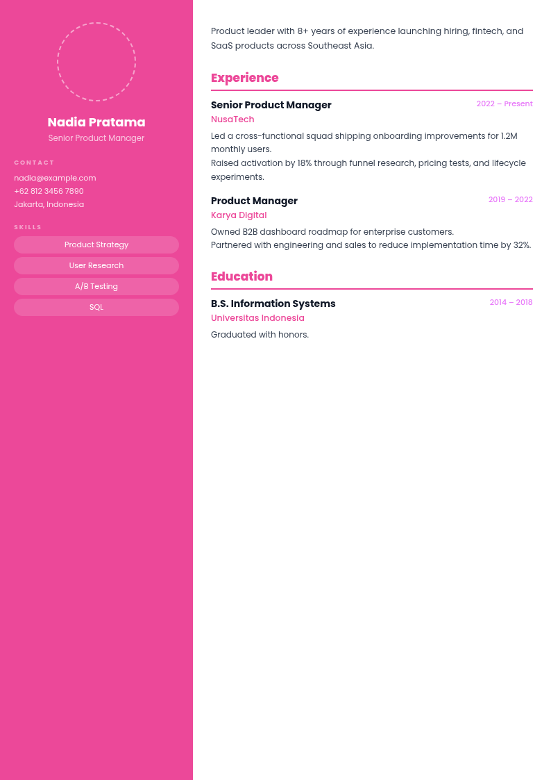 Canvas template preview